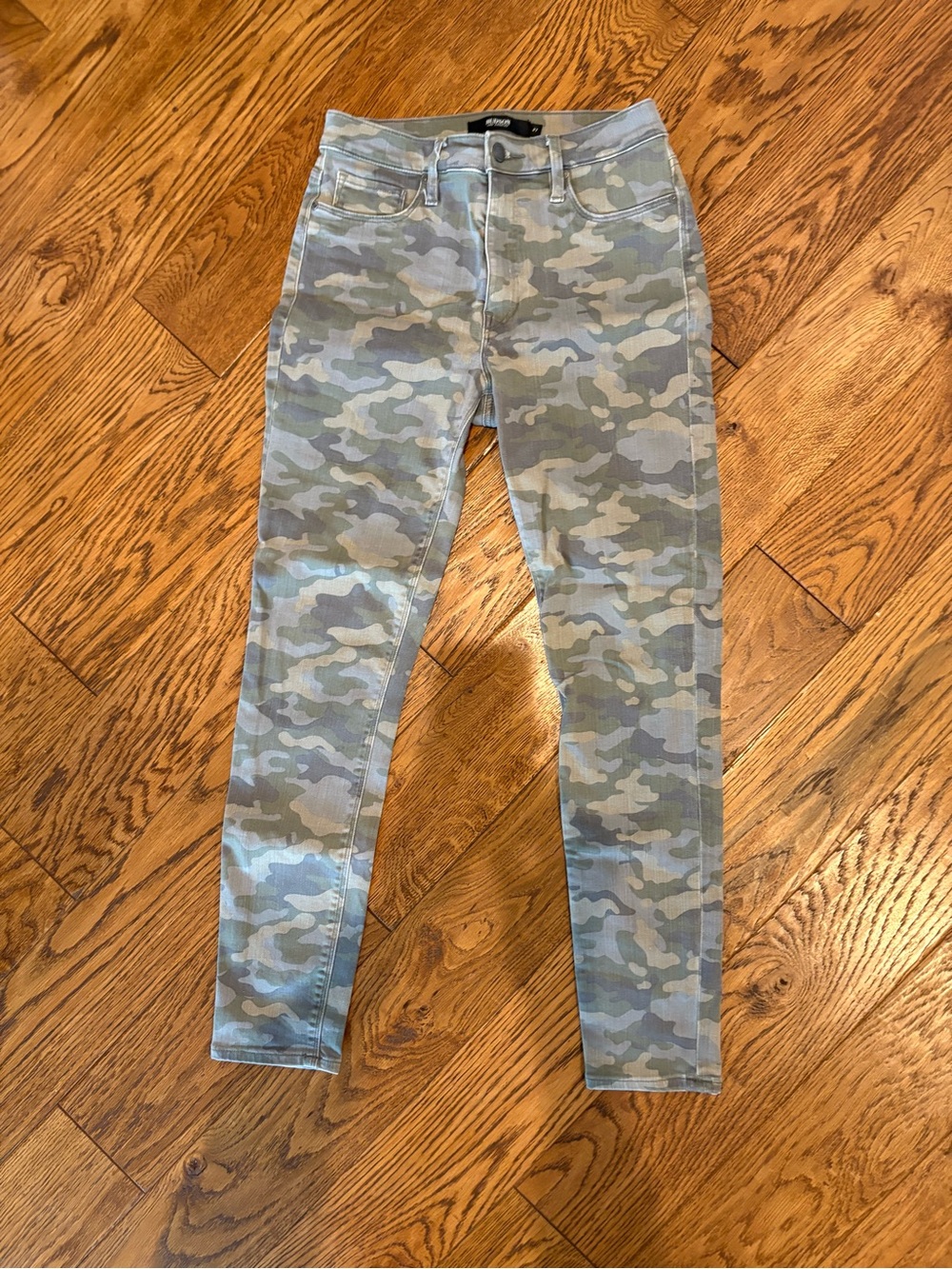 Hudson Jeans Olive and Gray Camo Skinny